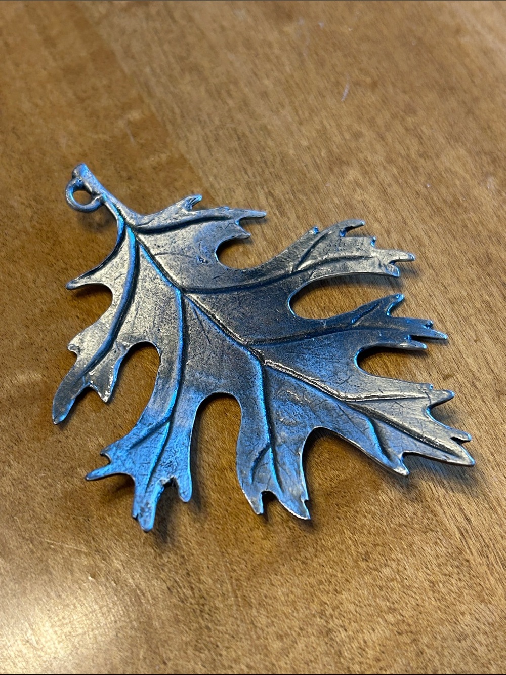 Vintage Pewter Oak Leaf Ornament
